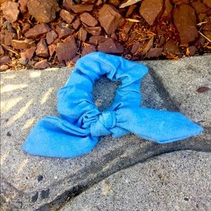 Denim hair scrunchie with bow